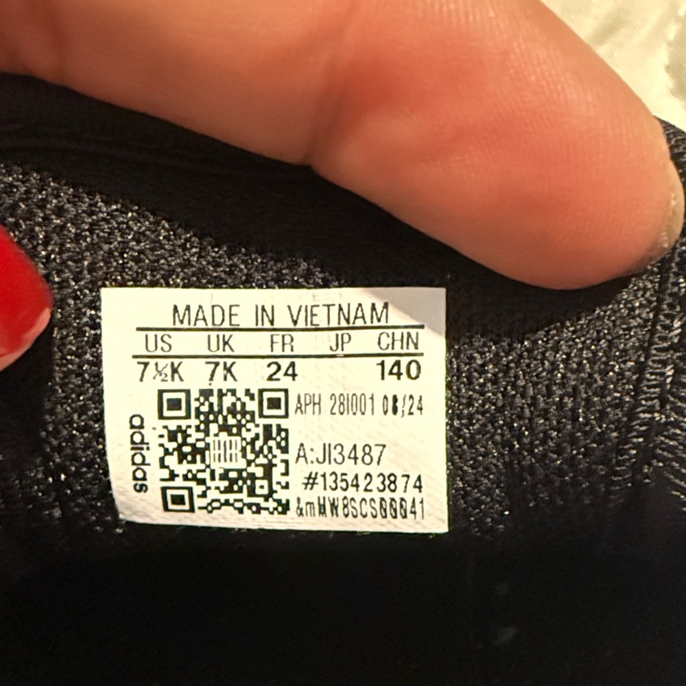adidas Kids Black and White Sneakers - Picture 6 of 6